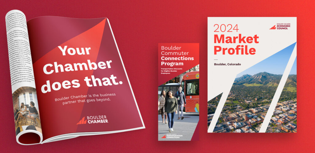 Boulder Chamber branding examples, Your Chamber does that.