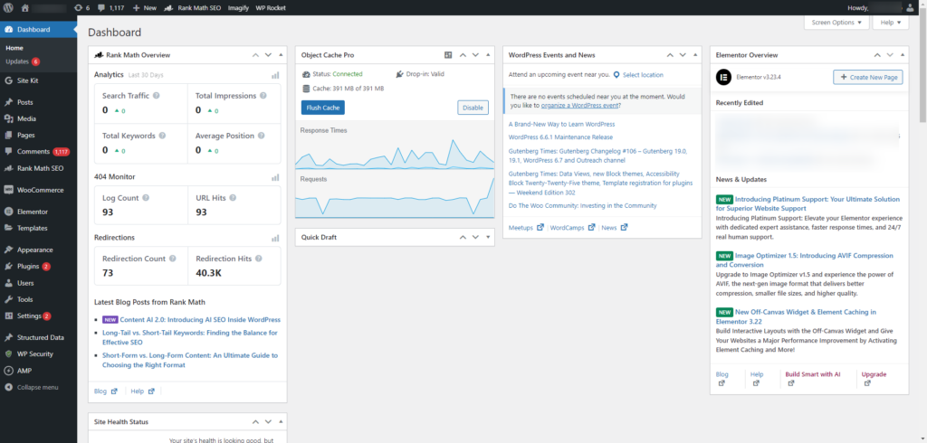 WordPress dashboard screenshot